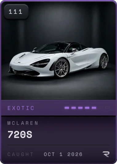 Exotic McLaren 720S card, #111