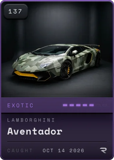 Exotic Lamborghini Aventador card, #137