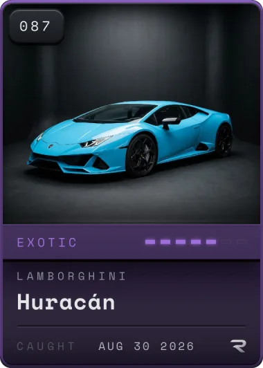 Exotic Lamborghini Huracán card, #87